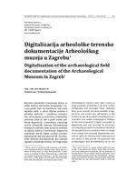 Digitalizacija arheološke terenske dokumentacije Arheološkog muzeja u Zagrebu